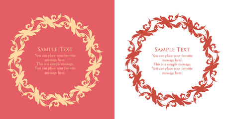 高級感のあるビンテージ調のフレームデザインセット　罫線　枠　ウエディング　ビンテージ　アンティーク