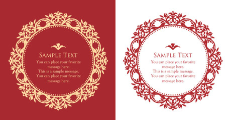 高級感のあるビンテージ調のフレームデザインセット　罫線　枠　ウエディング　ビンテージ　アンティーク