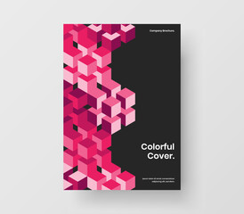 Fresh corporate brochure design vector illustration. Unique mosaic hexagons flyer template.