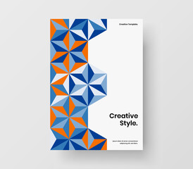 Clean mosaic shapes corporate brochure layout. Simple annual report A4 vector design illustration.