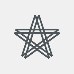 Military Paper cartoon star line quality vector illustration cut