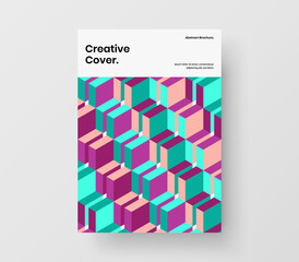 Premium mosaic pattern leaflet template. Colorful corporate brochure design vector illustration.