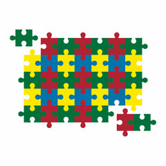 Puzzle simple piece template quality vector illustration cut