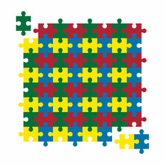 Puzzle simple piece template quality vector illustration cut