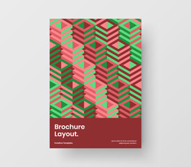 Original company cover A4 design vector concept. Abstract mosaic pattern corporate brochure layout.