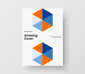 Clean mosaic shapes company cover concept. Trendy annual report A4 design vector layout.