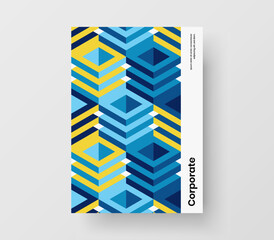 Isolated flyer A4 vector design concept. Trendy geometric pattern corporate brochure illustration.