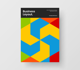 Modern book cover A4 vector design concept. Unique mosaic tiles front page illustration.