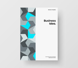 Premium geometric tiles leaflet template. Clean book cover design vector layout.