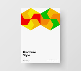 Simple mosaic tiles catalog cover illustration. Colorful handbill vector design template.