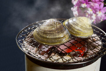 ハマグリの炭火焼