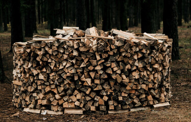 Pile of firewood.