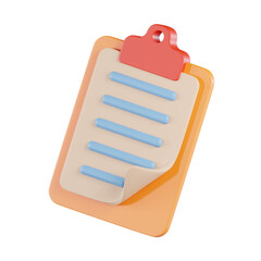 Fototapeta premium Paper Clipboard 3D Icon
