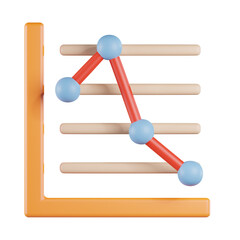 Line Chart down 3D Icon