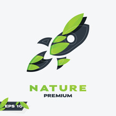 Rocket Nature Leaves Logo