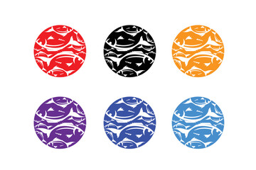 Fish logo design, vector graphic template