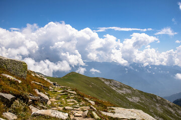 Cloud covered mountain range