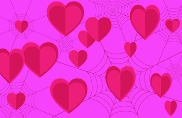 pattern with pink hearts