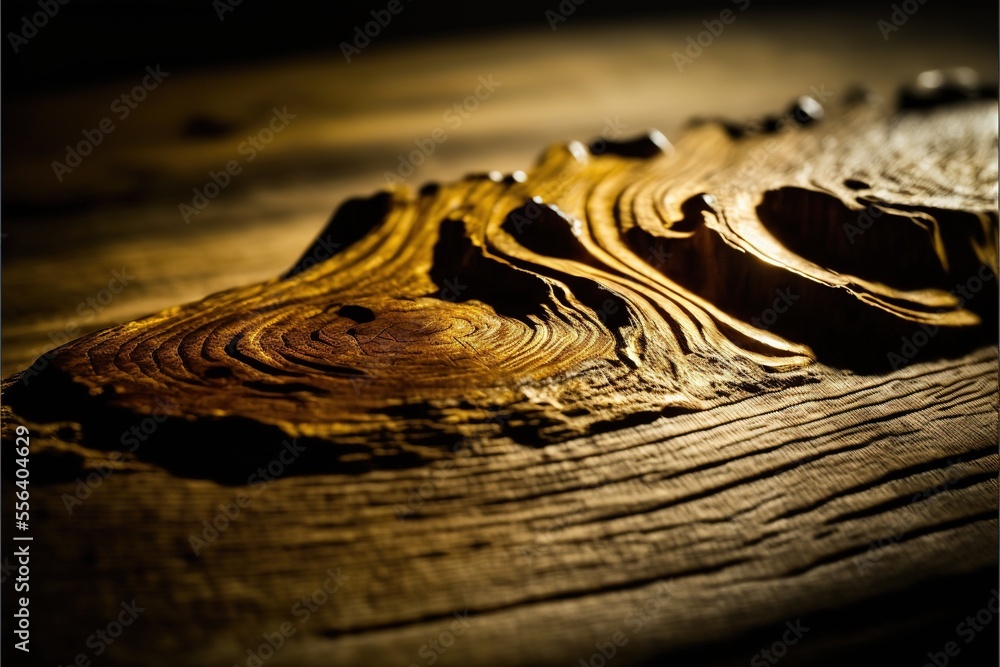 Poster a close up of a wood surface with a wood grain pattern on it and a blurry background of the wood. ge
