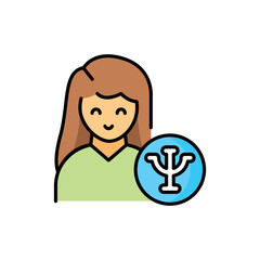Psychologist color line icon. Mental health.
