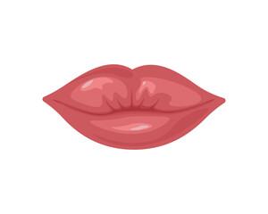 Lips. Beautiful sexy female lips. Lips painted with red lipstick. Vector illustration isolated on a white background