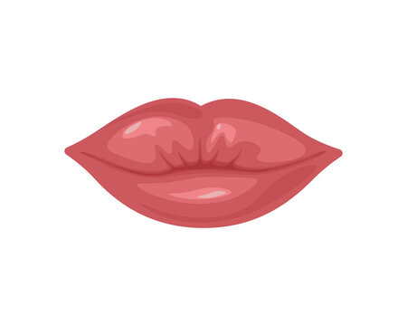 Lips. Beautiful sexy female lips. Lips painted with red lipstick. Vector illustration isolated on a white background
