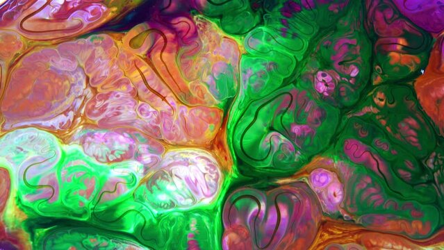 Abstract Colorful Ink Movements Spreads on Water Texture Footage.