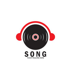 vinyl records icon vector illustration template design