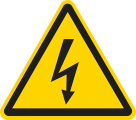 Vector electrical hazard symbol on isolated white background