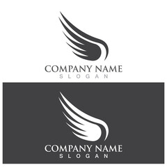 wing icon vector logo illustration template