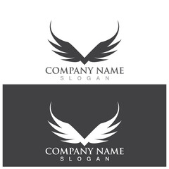 wing icon vector logo illustration template