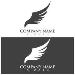 wing icon vector logo illustration template