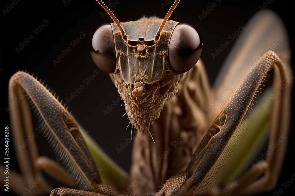 Poster a close up of a bug with a black background and a black background with a black background and a bro