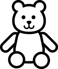 これはクマのぬいぐるみのアイコンのイラストです。