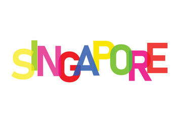 Singapore country name iconic logo design, vector template