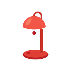 red bed lamp flat design, vector illustration