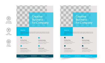 Trendy Flyer style vector design with an A4 format, modern leaflet cover, or presentation template. Suitable for social media and web or internet ads.