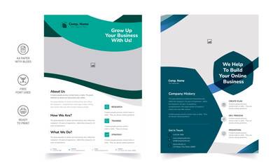 Trendy Flyer style vector design with an A4 format, modern leaflet cover, or presentation template. Suitable for social media and web or internet ads.