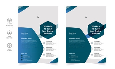 Trendy Flyer style vector design with an A4 format, modern leaflet cover, or presentation template. Suitable for social media and web or internet ads.