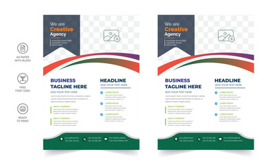 Trendy Flyer style vector design with an A4 format, modern leaflet cover, or presentation template. Suitable for social media and web or internet ads.