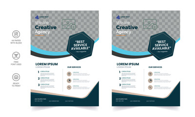 Trendy Flyer style vector design with an A4 format, modern leaflet cover, or presentation template. Suitable for social media and web or internet ads.