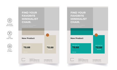 Trendy Flyer style vector design with an A4 format, modern leaflet cover, or presentation template. Suitable for social media and web or internet ads.