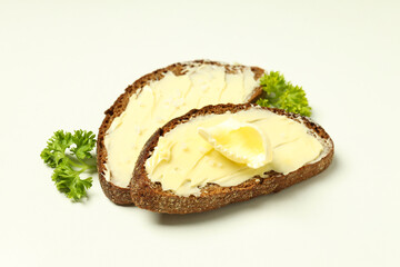 Concept of breakfast, eat food with butter