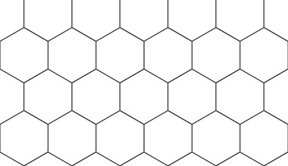 Cube, hexagon pattern background. Seamless geometric pattern. Vector tile, line wallpaper. Cubic hexagon texture. Rhombus mesh, white background. EPS 10.