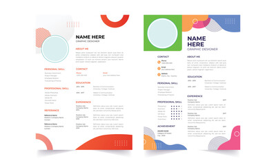 Professional Resume CV Template Layout.  Beautiful CV / Resume template - elegant stylish design 