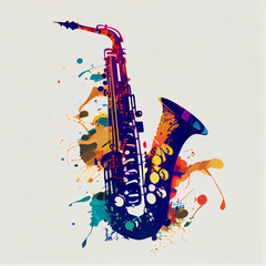 Abstract background of a saxophone - obrazy, fototapety, plakaty