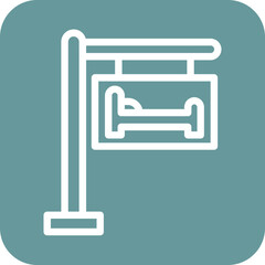 Hotel Sign Icon Style