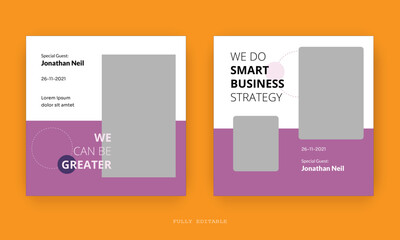 Editable minimal social media, web Banner Post Template. Suitable for social media posts and web internet ads. Vector illustration