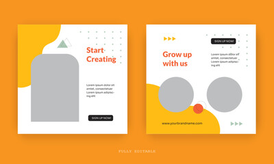 Editable minimal social media, web Banner Post Template. Suitable for social media posts and web internet ads. Vector illustration
