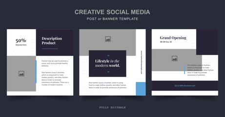 Editable minimal social media, web Banner Post Template. Suitable for social media posts and web internet ads. Vector illustration